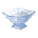 Art deco diamond-shaped vase in light blue color pressed molded glass