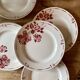 Lot de 6 assiettes plates vintage, modèle Gilbert de Moulin des Loups
