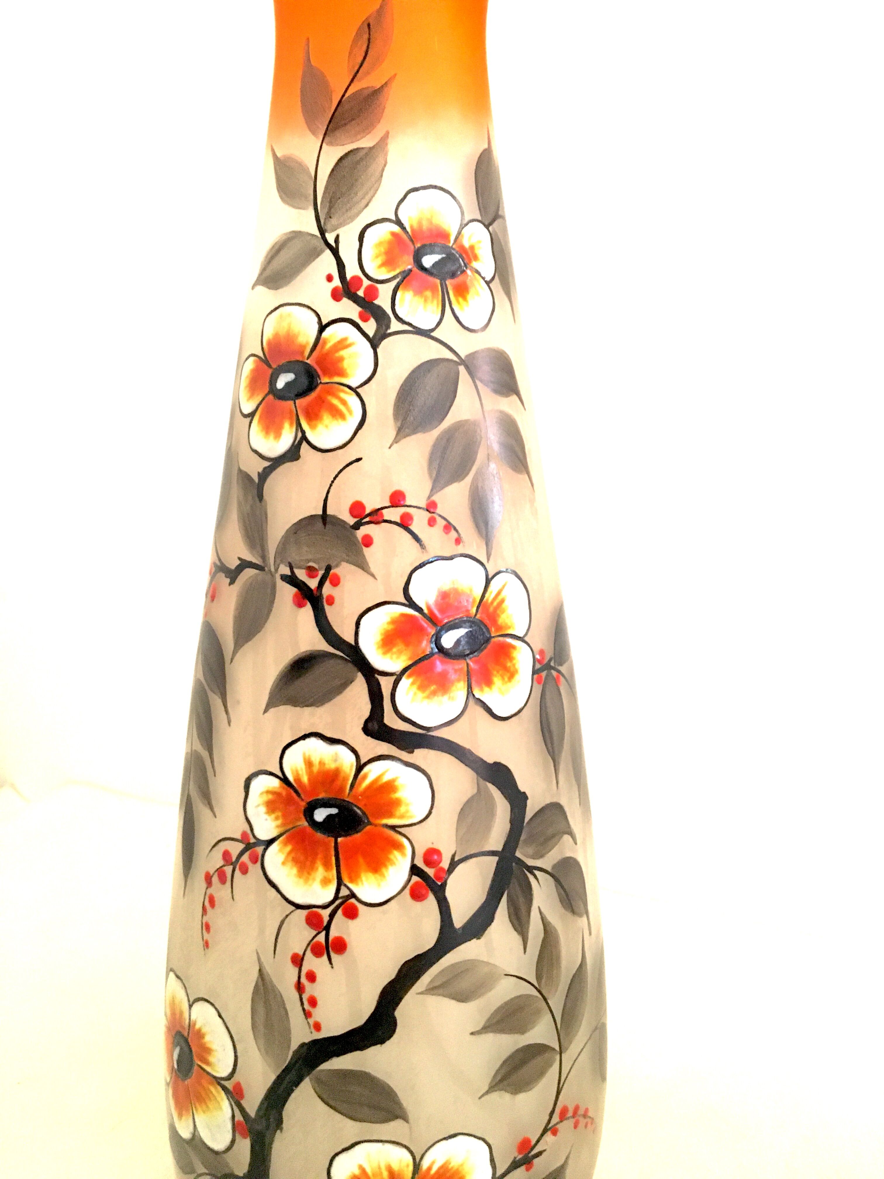 Pair of glass vases, signed Leune