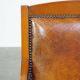 Sheep leather Art Deco design armchair combined with wood