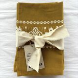 Basque pattern towel, mustard