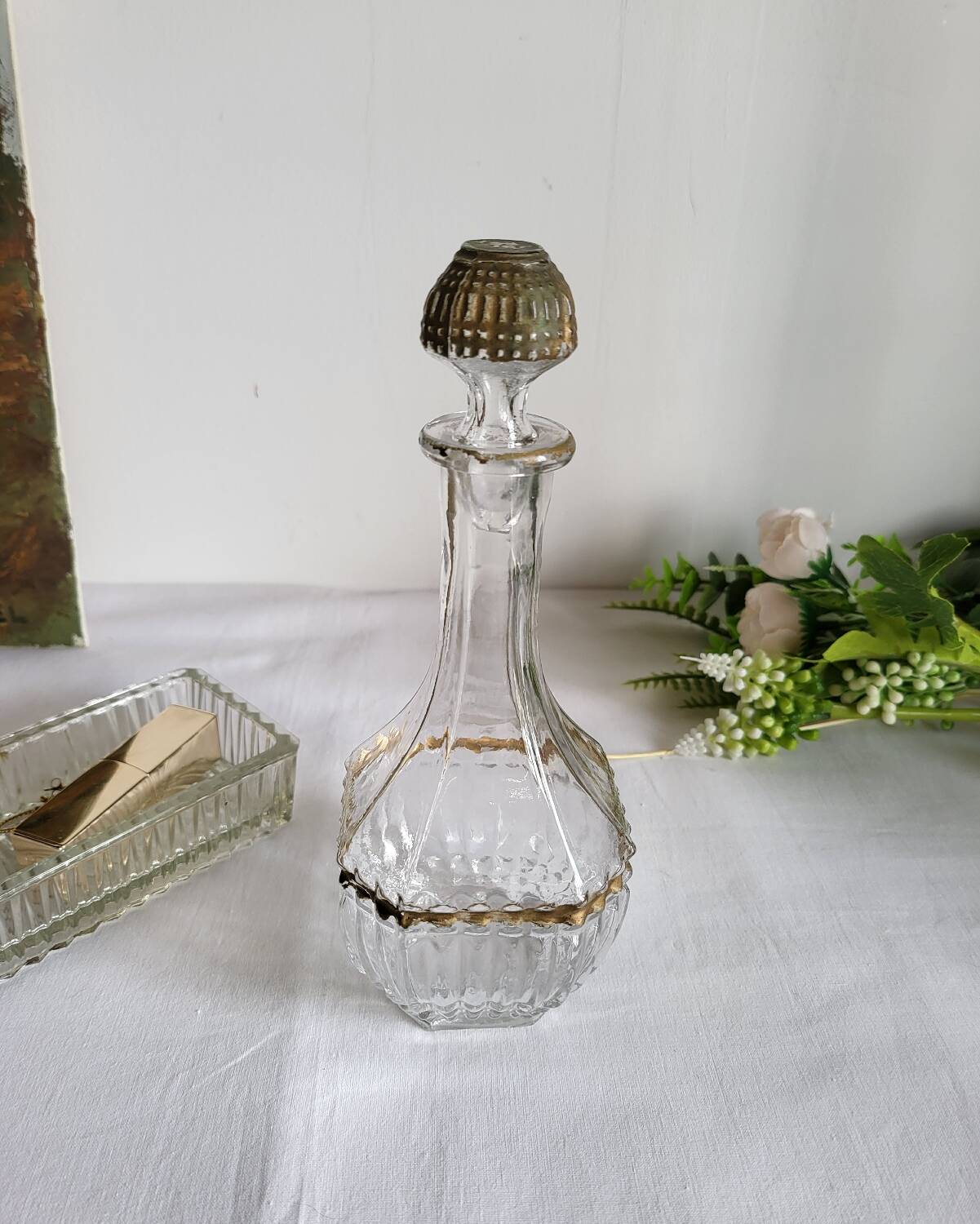 Antique glass decanter for digestive liqueur