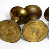 4 rare large heavy Mid Century brass candlesticks from a Bavarian church