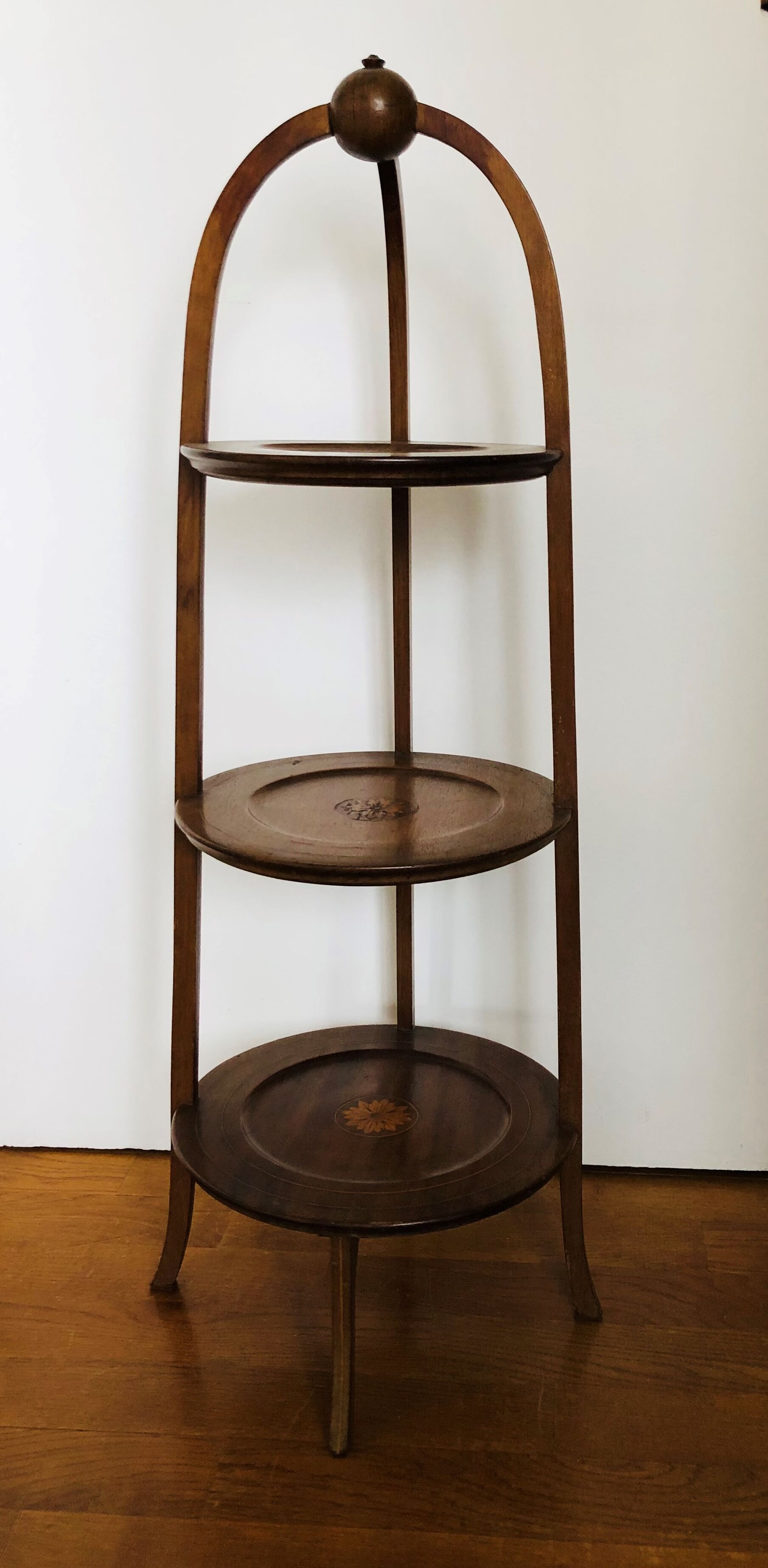 Wooden service with three trays