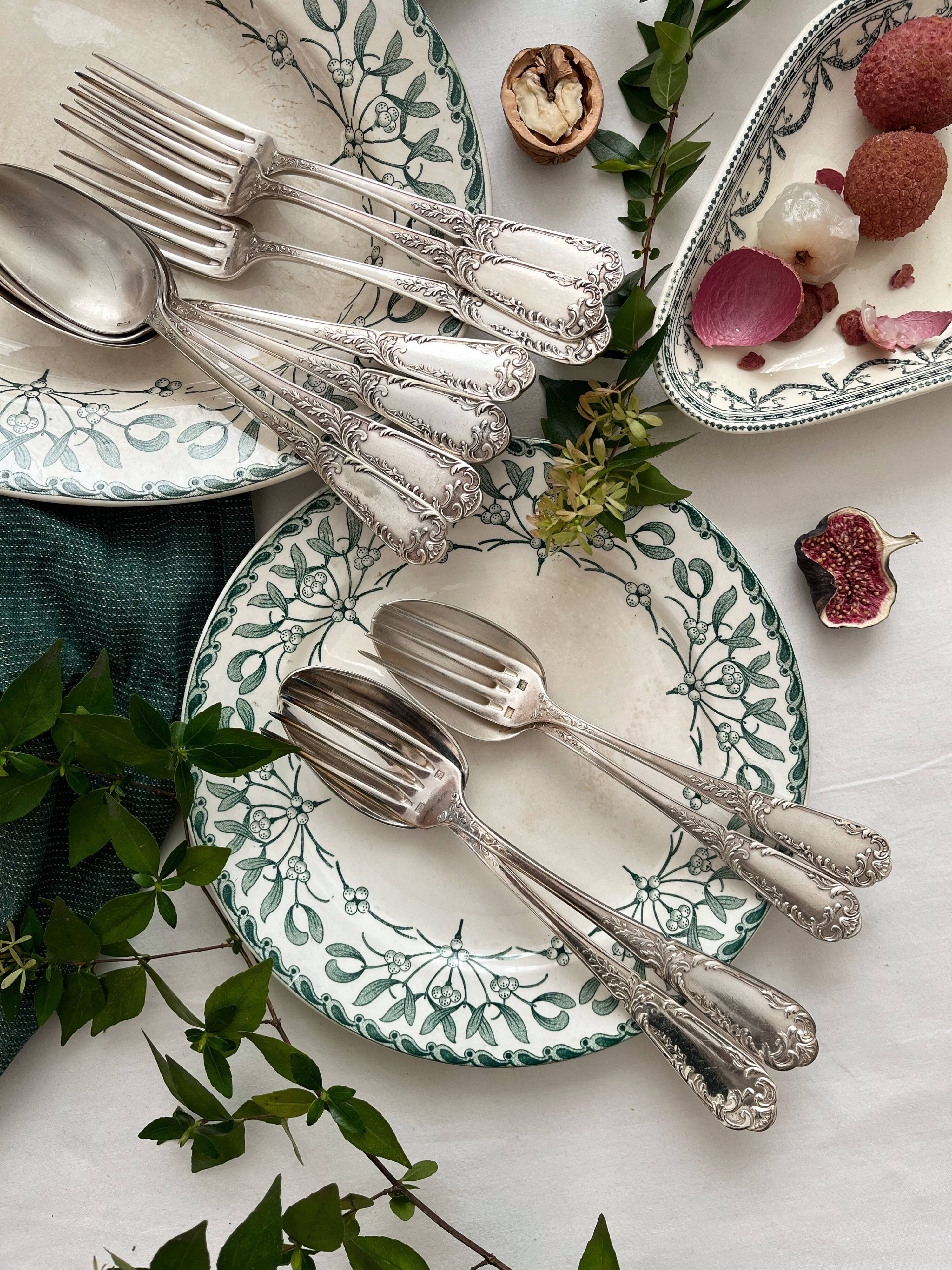 Set of 8 forks in SFAM silver metal