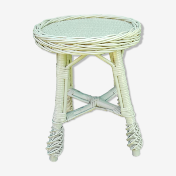 Khaki rattan stool