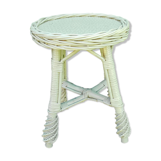 Khaki rattan stool