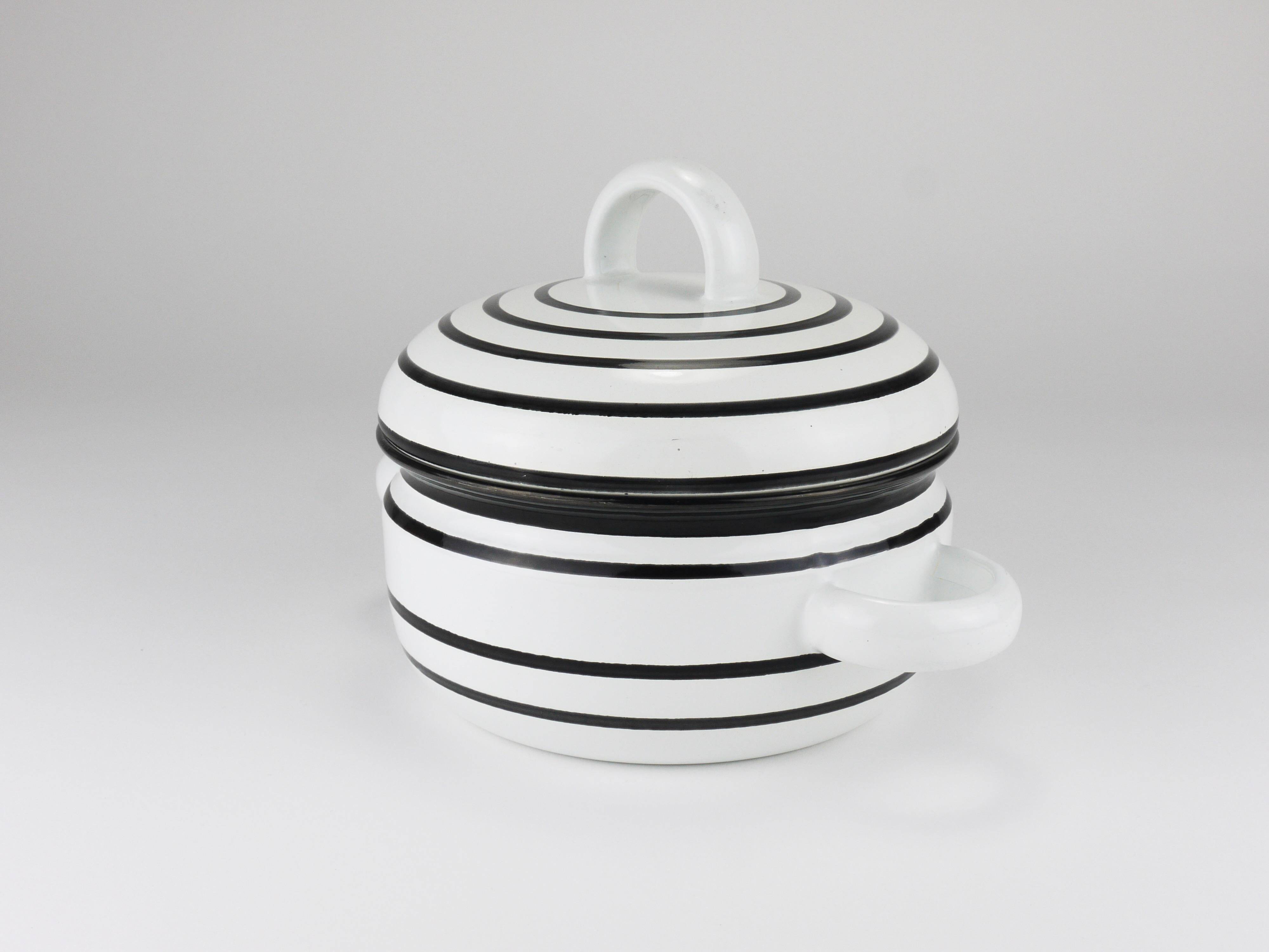 Enamelled pot carl aubock iii "culinar" with lid, ostovics vienna, austria, 1970s