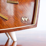 Vintage wooden weimar table clock made by germany, 1960s
