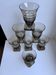 Set of 7 glasses in art deco smoked glass 30s