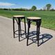 Set of 2 rattan bar stools