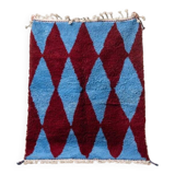 Handmade Moroccan pure wool rug, size 140 x 260 cm