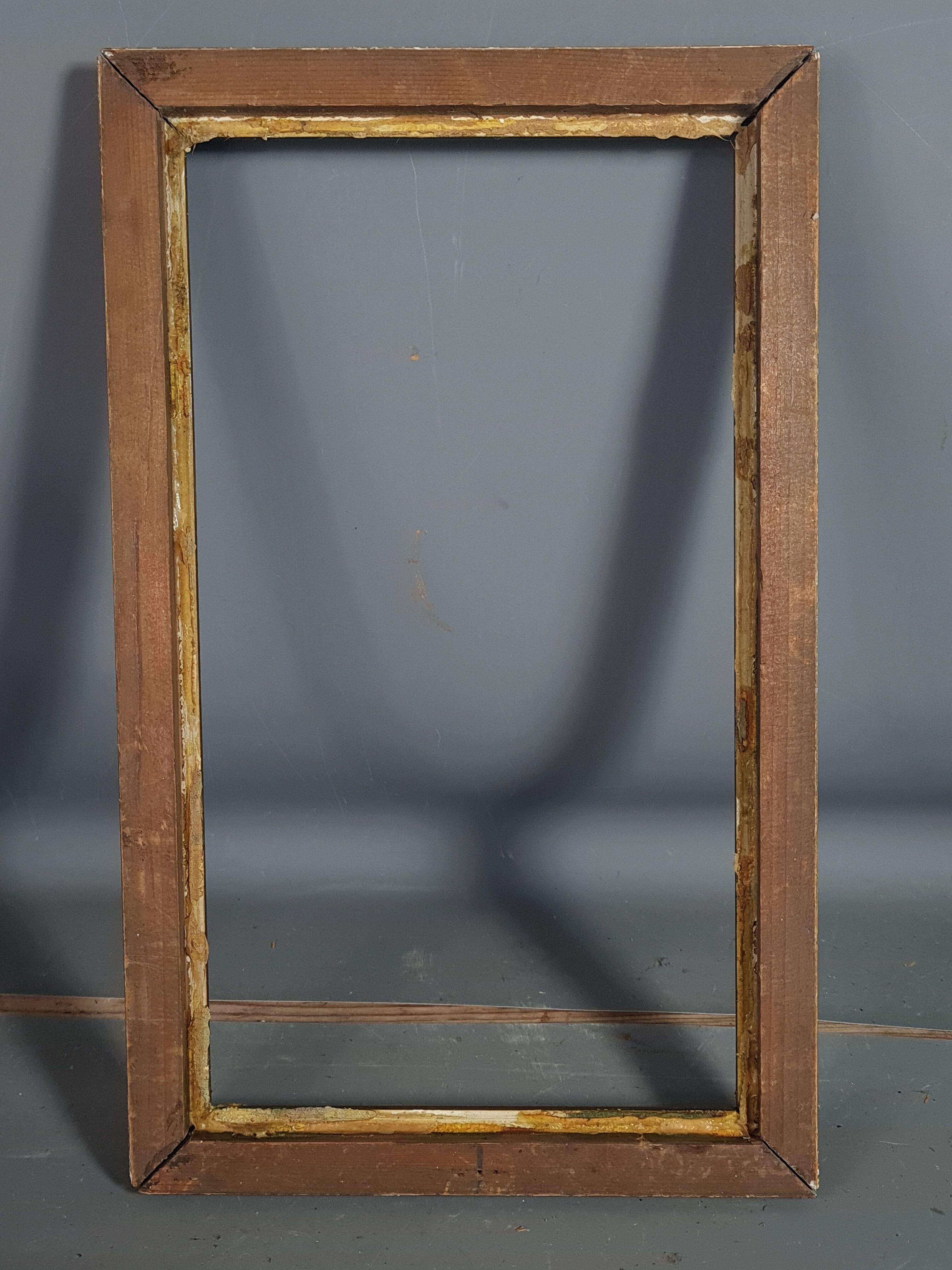 Old frame wood stucco gilded, original 36x22 cm, foliage 32x18 cm