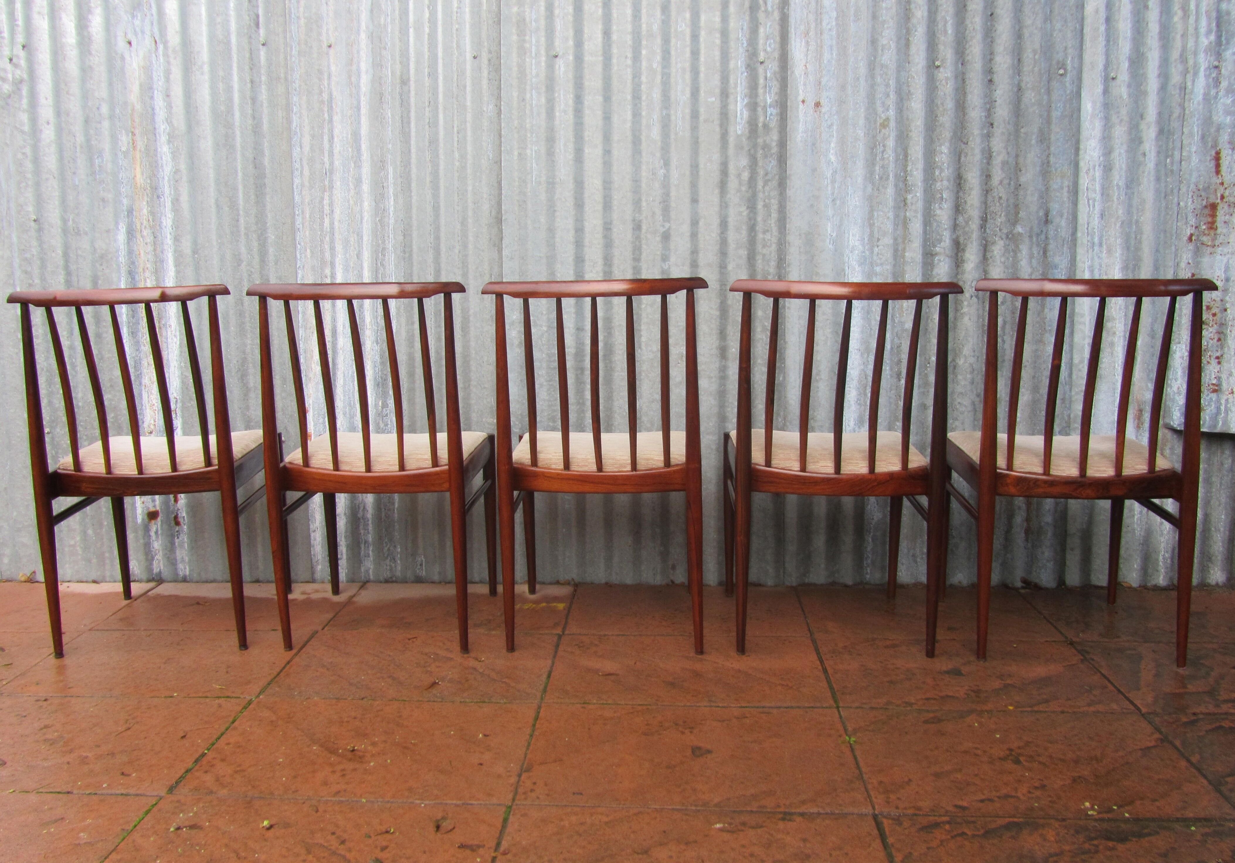 Dutch design rosewood chairs for Awa, 1960s, set of 5