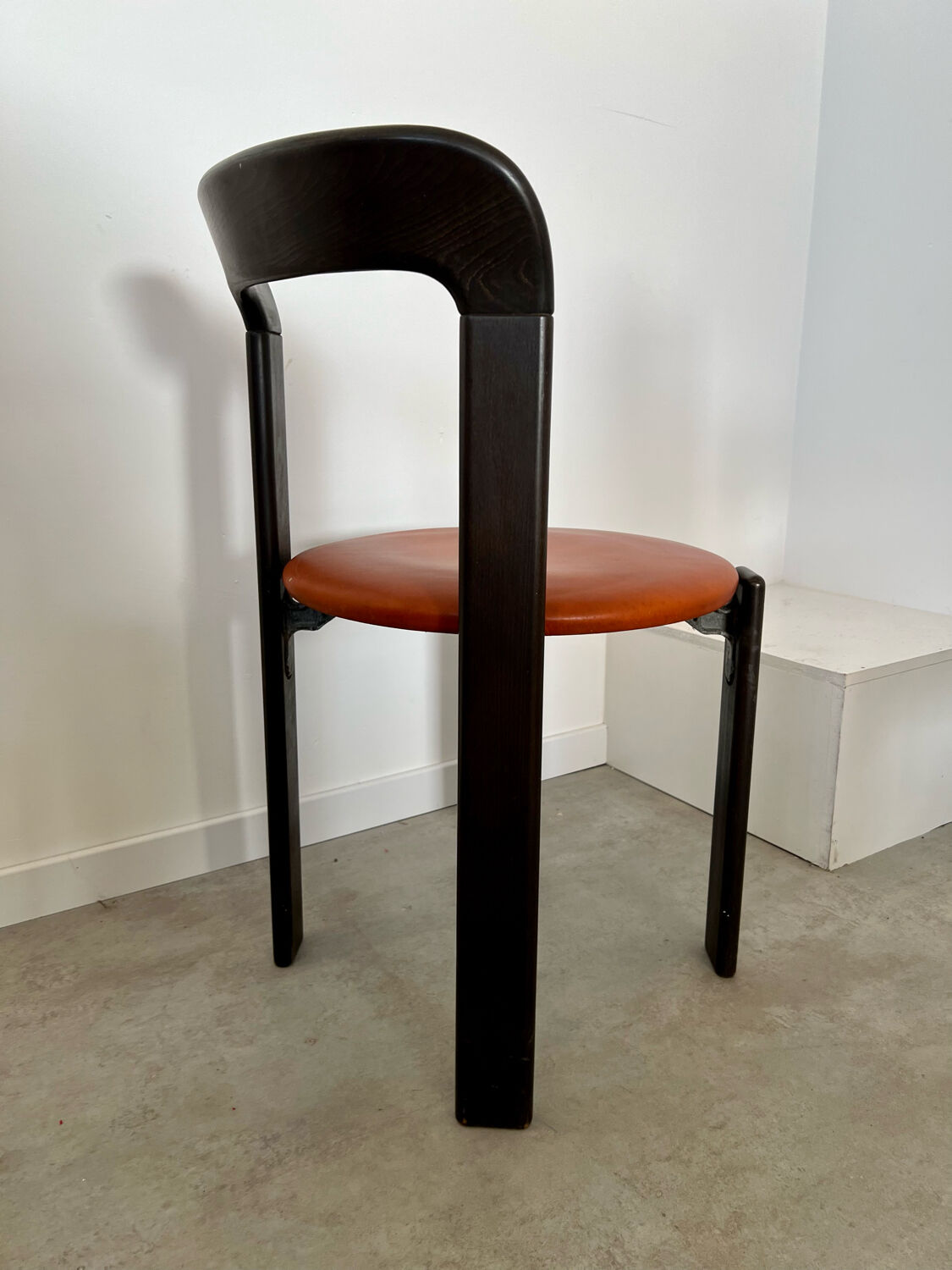 6 wooden chairs and imitation leather design Bruno Rey for Dietiker vintage year 60