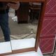 Small wall-mounted bathroom cabinet with vintage mirror doors