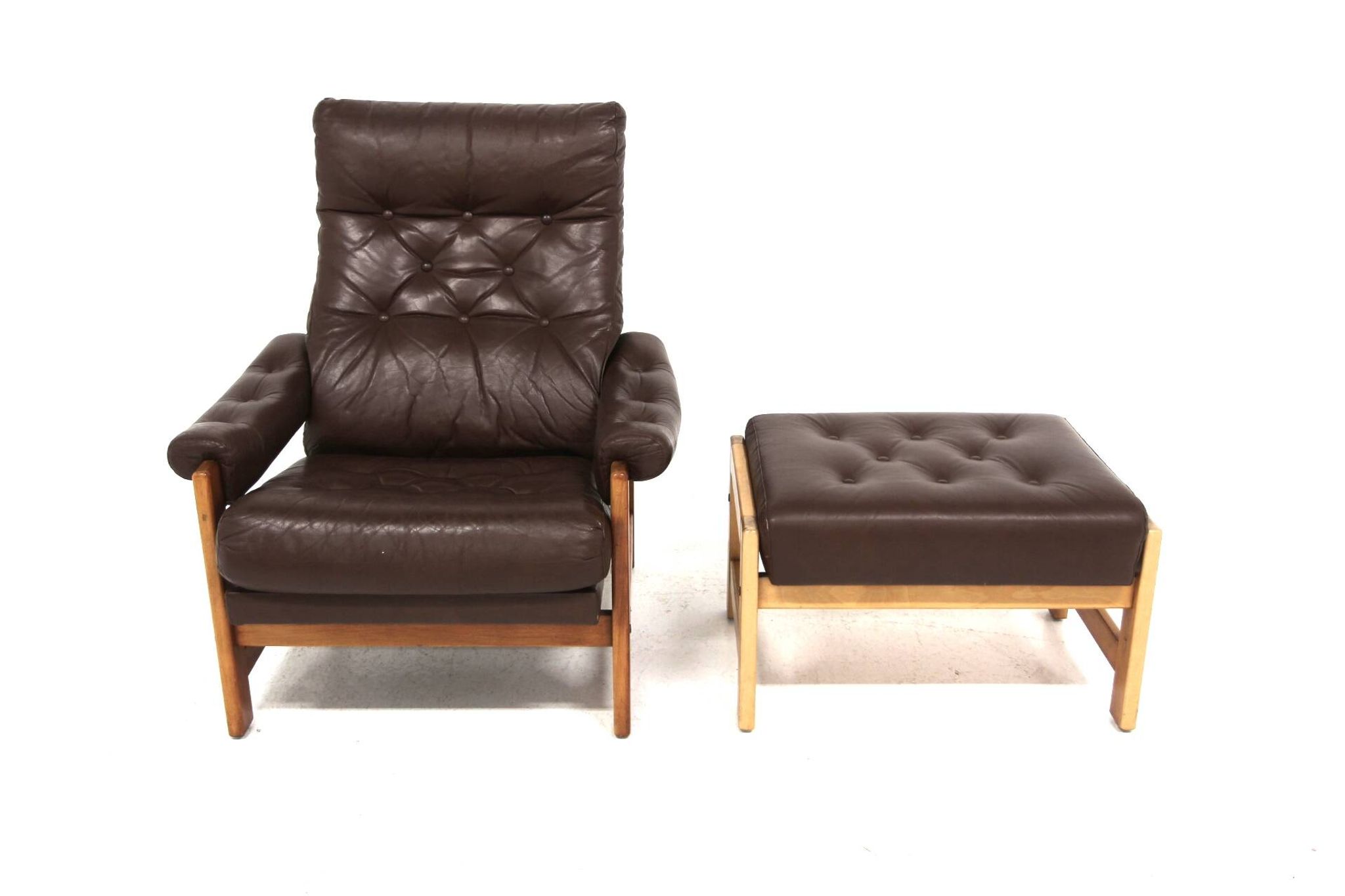 Fauteuil scandinave en cuir, Suède, 1970