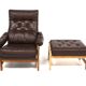 Fauteuil scandinave en cuir, Suède, 1970