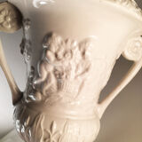 Vases "Medicis" balustre with two white ceramic handles