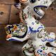 Griffon candlesticks in Old Rouen earthenware
