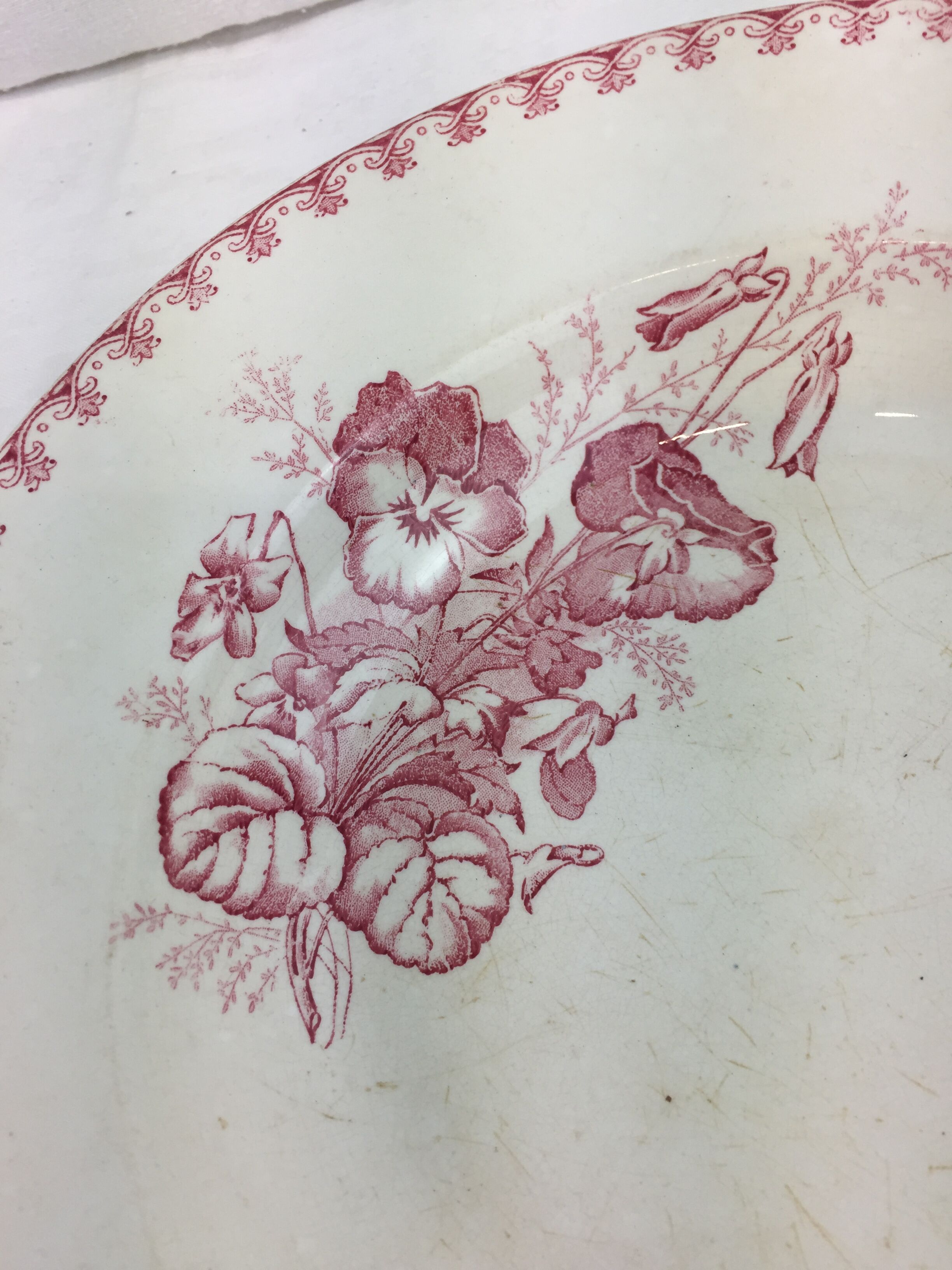 Old Sarreguemines Vega model deep dish