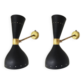 Pair of Italian design wall lights from the 1950s