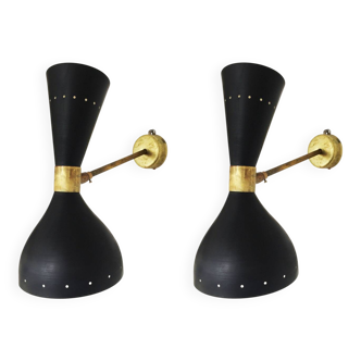 Pair of Italian design wall lights from the 1950s