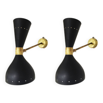Paire d'appliques Italiennes design années 1950
