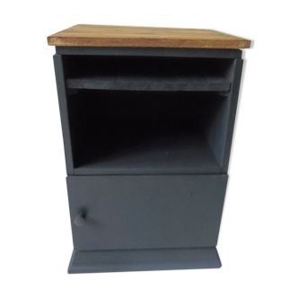 Slate Grey vintage waxed finish shelf nightstand wood wax light oak. Bedside from the 1940s to the taste of the day is a choice place in our Interior, gives it a charm.