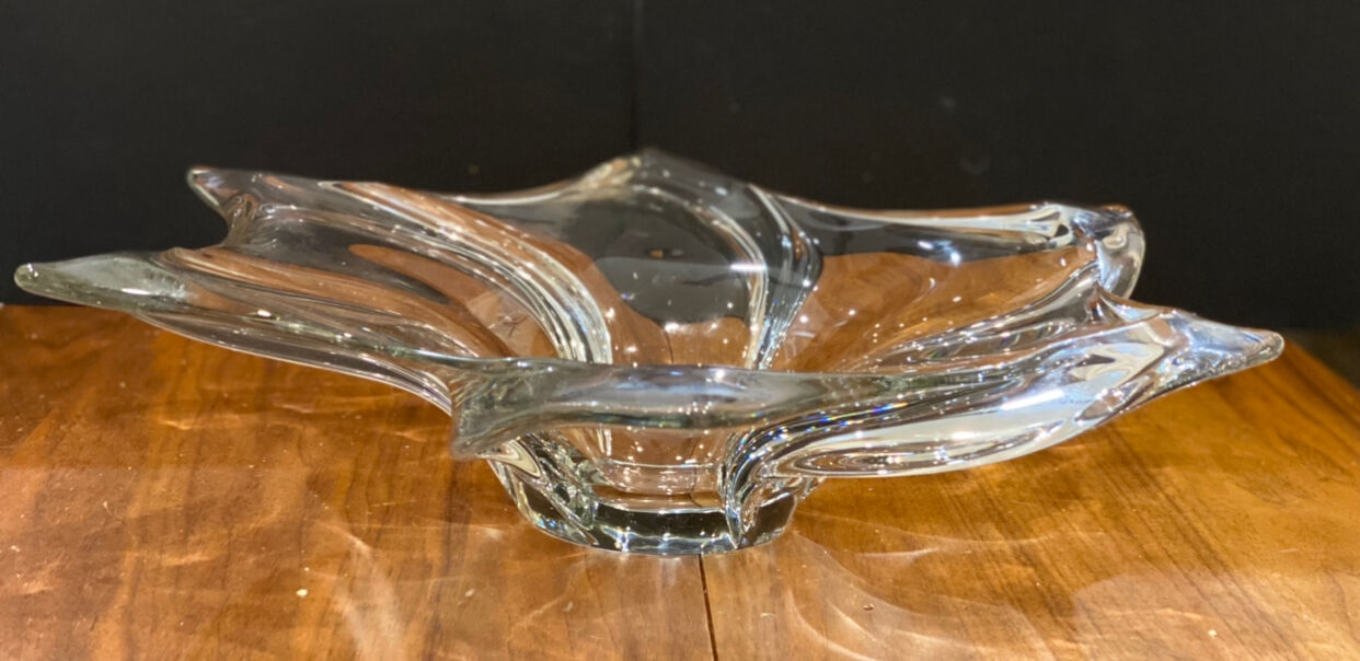 Crystal basin of the art crystallery of vannes circa 1970