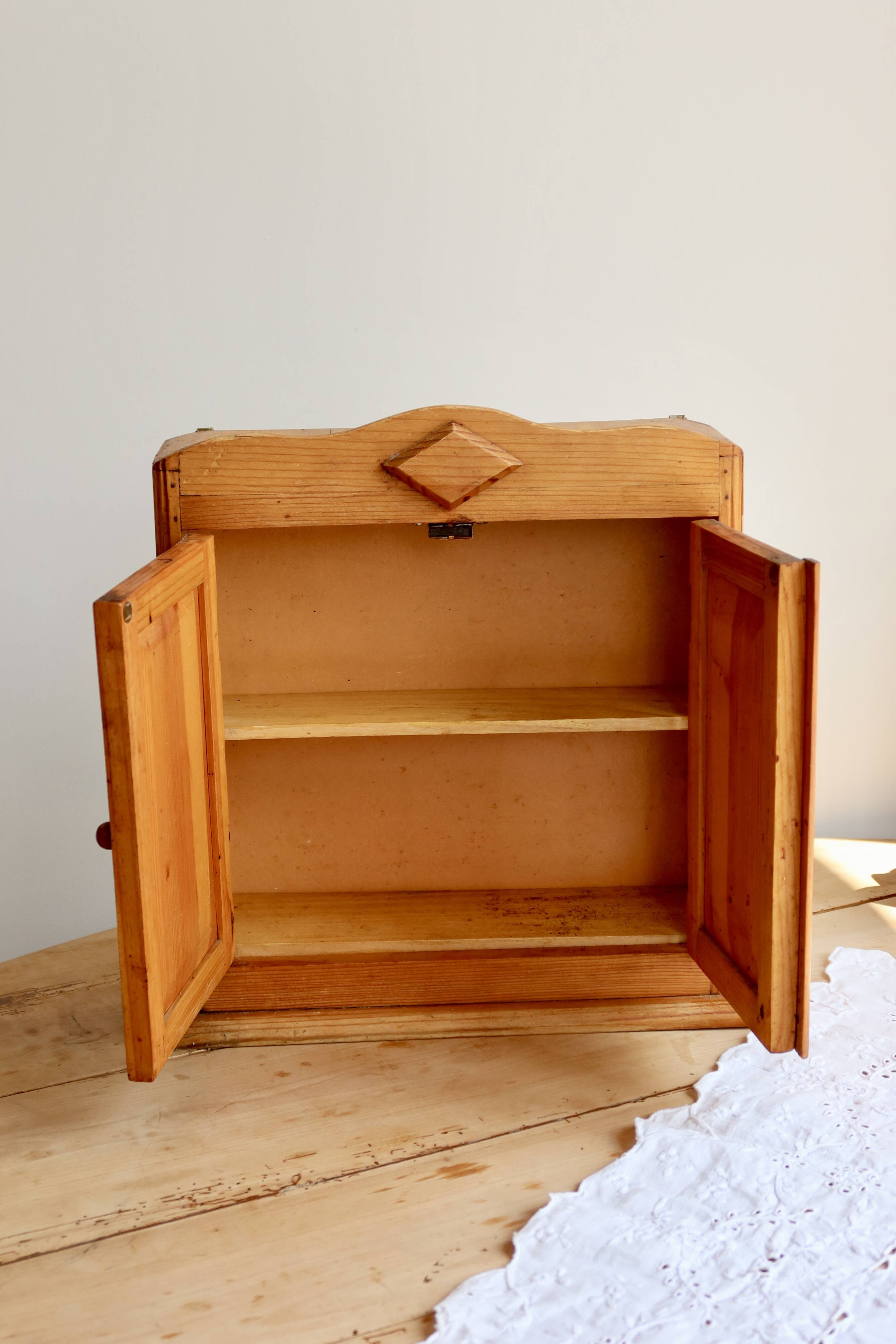 Rustic vintage wall shelf in pine