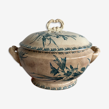 Vintage soup bowl in opaque porcelain from Gien - Glaieul model