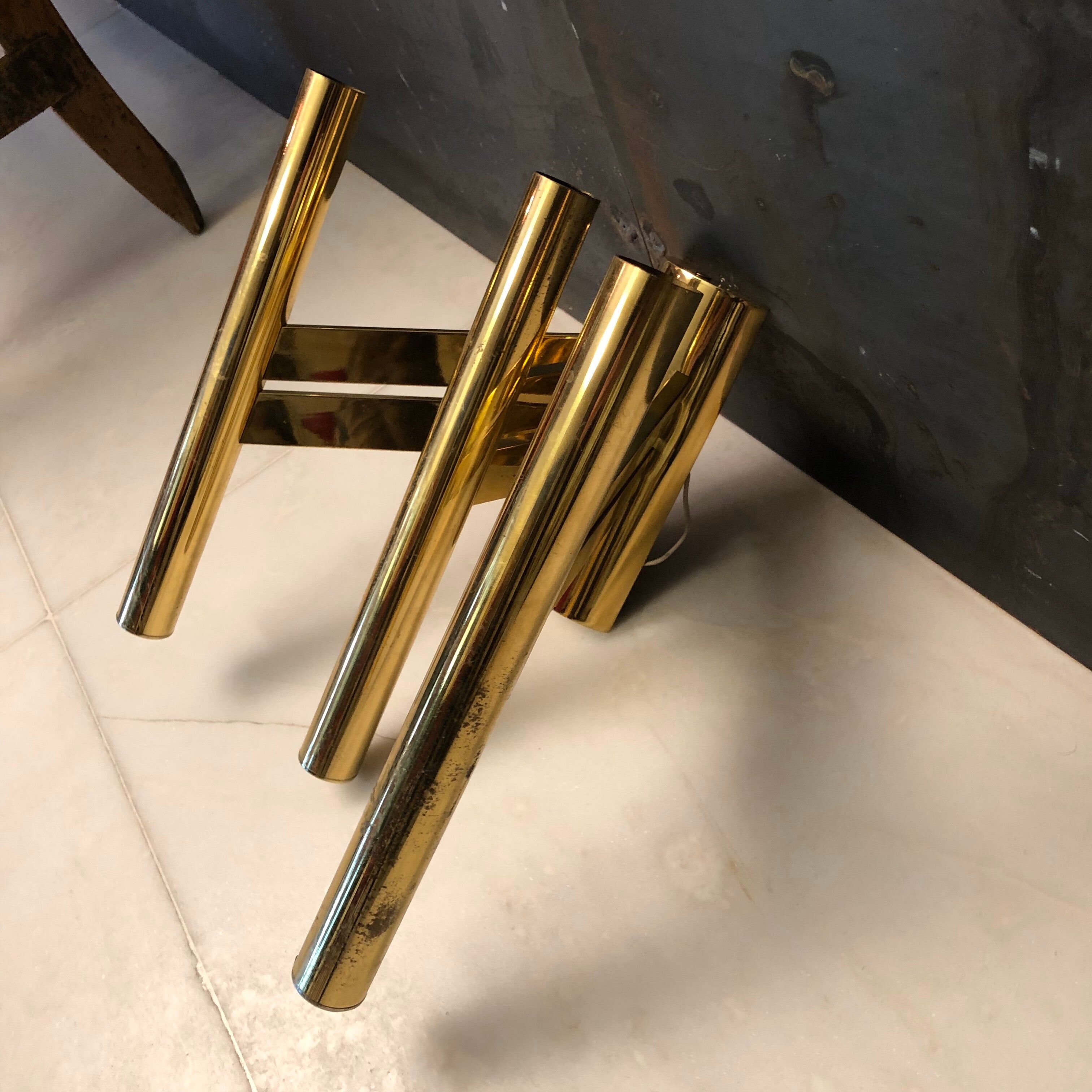 Single brass sconce from Sciolari, italy, 1970