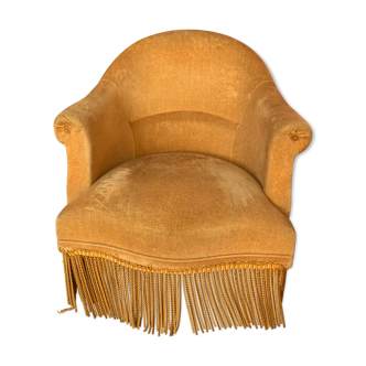 Fauteuil crapaud moutarde