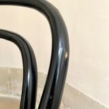 Set of 4 bistro chairs in black arched beech and canning