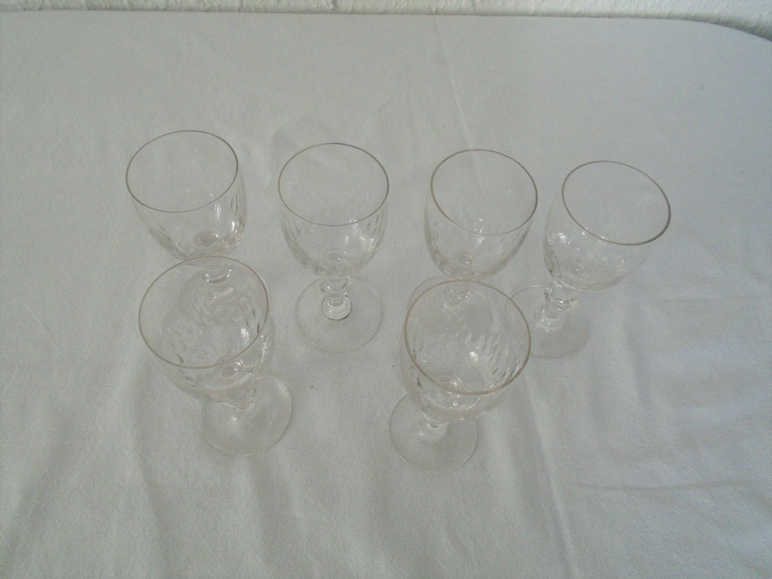 6 glasses old wine cut pattern rice grains
