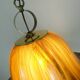 Vintage pendant lamp amber color acrylic and brass 1970s