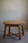 Brutalist round dining table in oak, mid-century, made in France, 1960s.