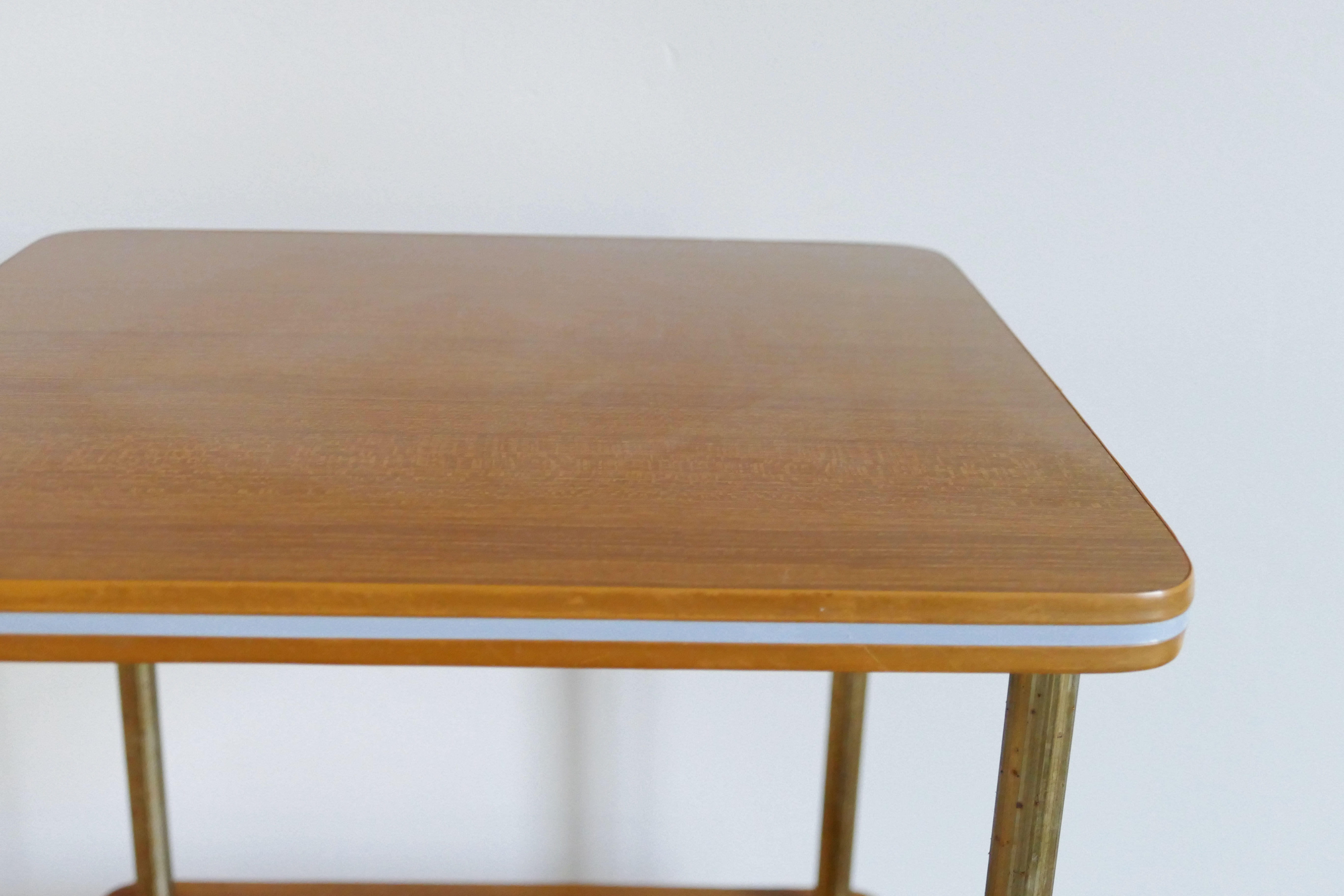 Vintage side table in brown formica