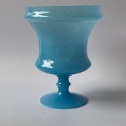 Vase vintage en opaline bleu
