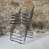 4 folding chairs model PLIA by Giancarlo Piretti for Castelli