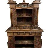 Attribué à La Maison Ribaillier : Cabinet Bellifontain en chêne et marbre