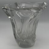 Crystal vase signed daum france free form 4.4 kg
