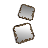 Set of two vintage bevelled mirrors