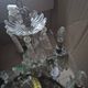 vintage pendant light from the 60s 70s with glass pendants and 5 candle holders
