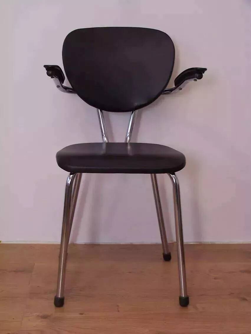 Tubax chair from the 50s, chrome and black imitation leather