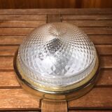 Old molded glass ceiling light + vintage gold contour