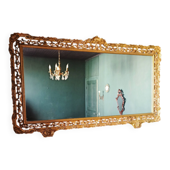 Miroir baroque ancien en résine dorée, 1950