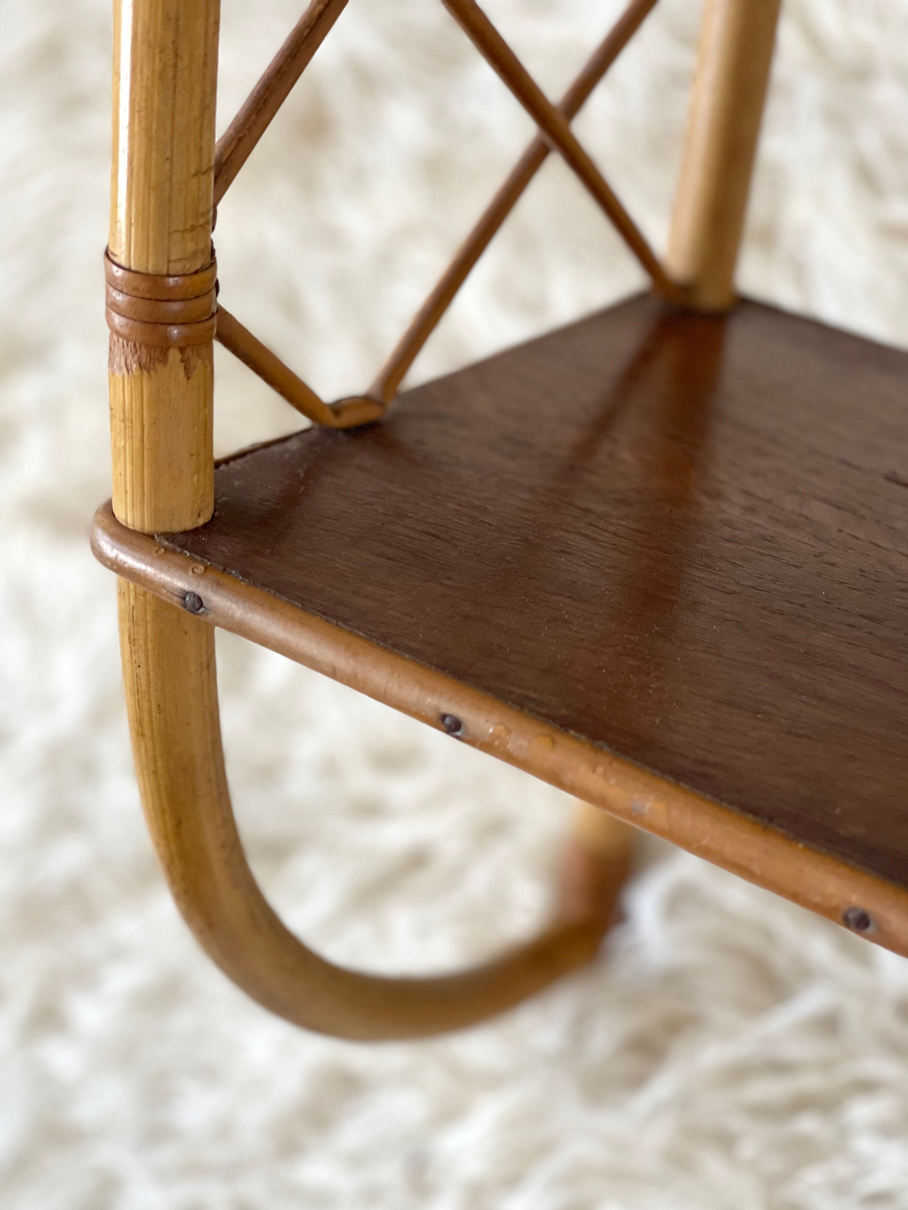 Rattan wall shelf 1960