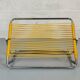 Yellow scoubidou head rest and vintage chrome metal